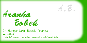 aranka bobek business card